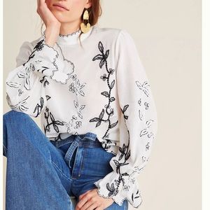 ANTHROPOLOGIE Hopper Embroidered Blouse